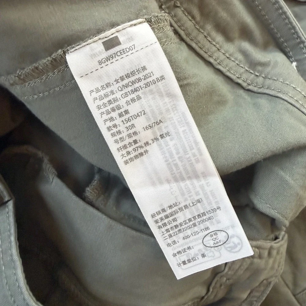 Abercrombie & Fitch Olive Green Wide Leg Cargo Pants Utility Gorpcore Size 10 - Picture 9 of 11